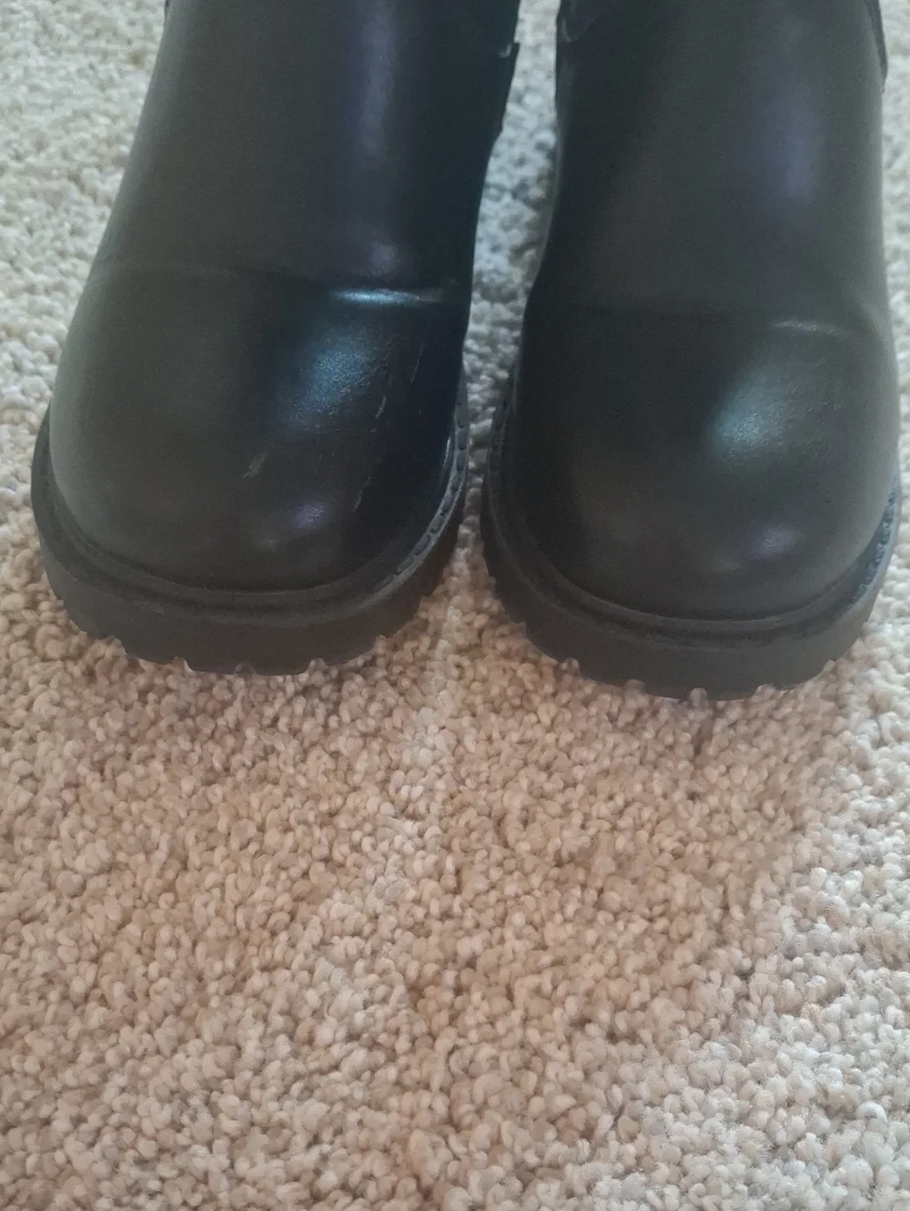 Toddler Girls Classic Black Mid-Calf Leather Boots